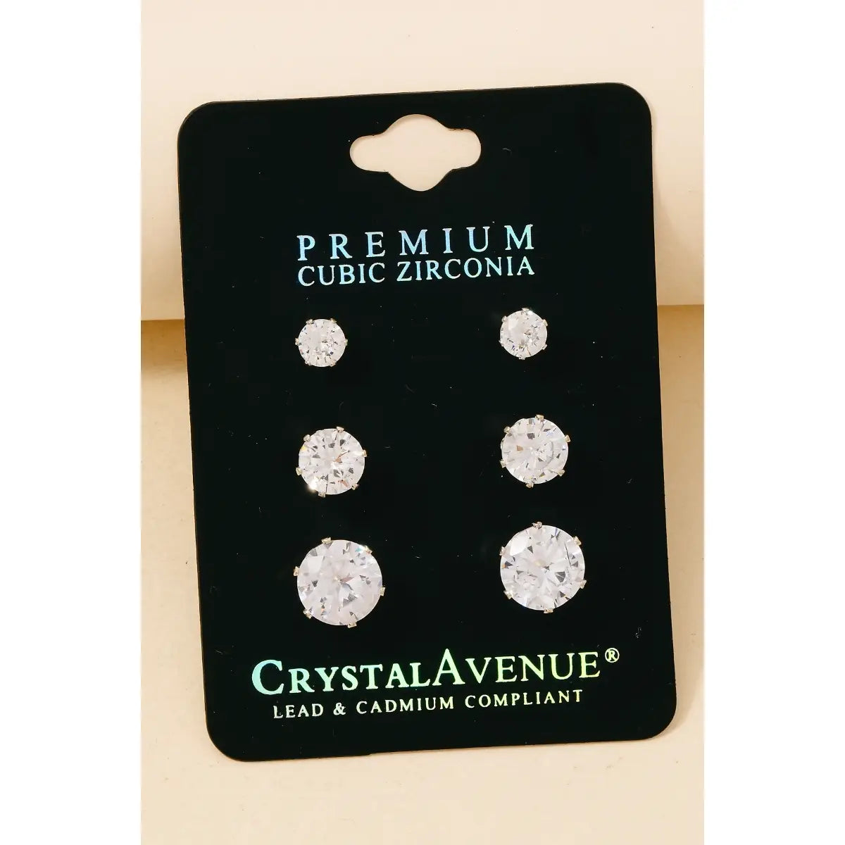 Silver Zirconia Stud Earrings Set
