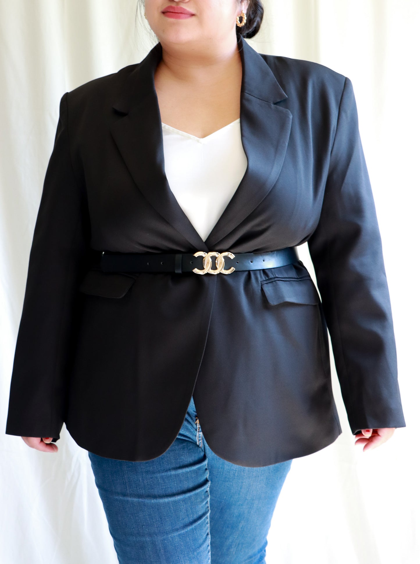 Beverly One Button Woven Blazer