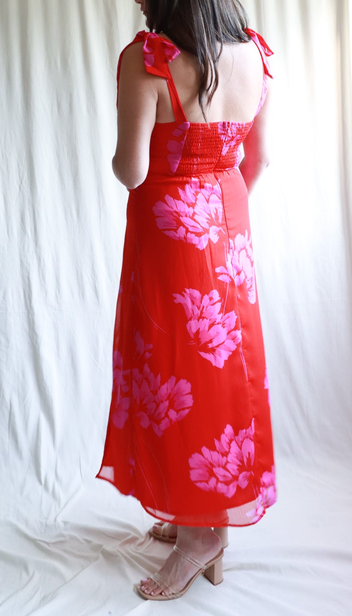 Nicki Shoulder Tie Strap Midi Dress