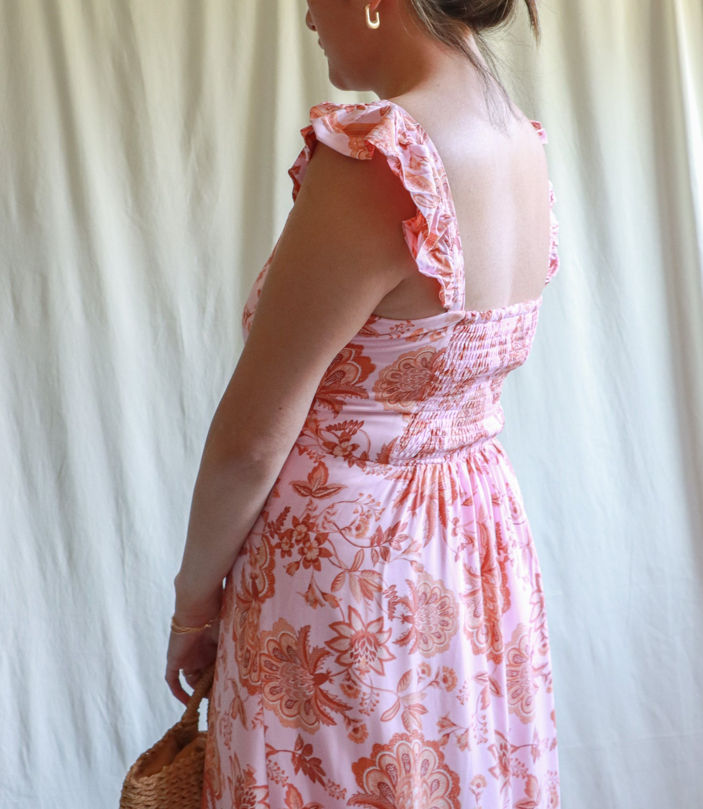 Paige Ruffle Smocked Midi Dress