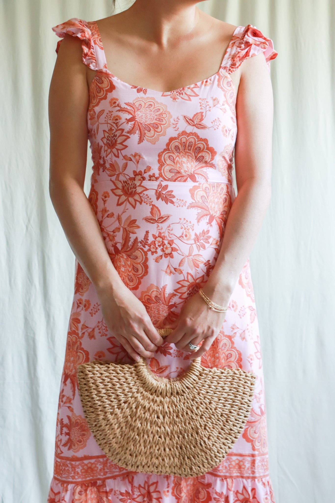 Paige Ruffle Smocked Midi Dress