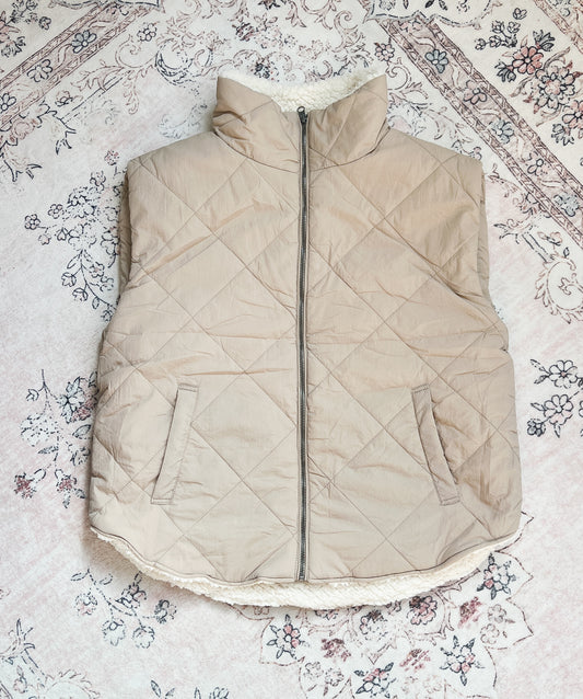 Gloria Puffer Sherpa Vest