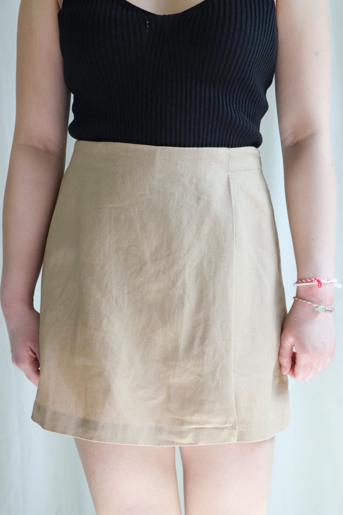 Madison Linen Wrap Skort